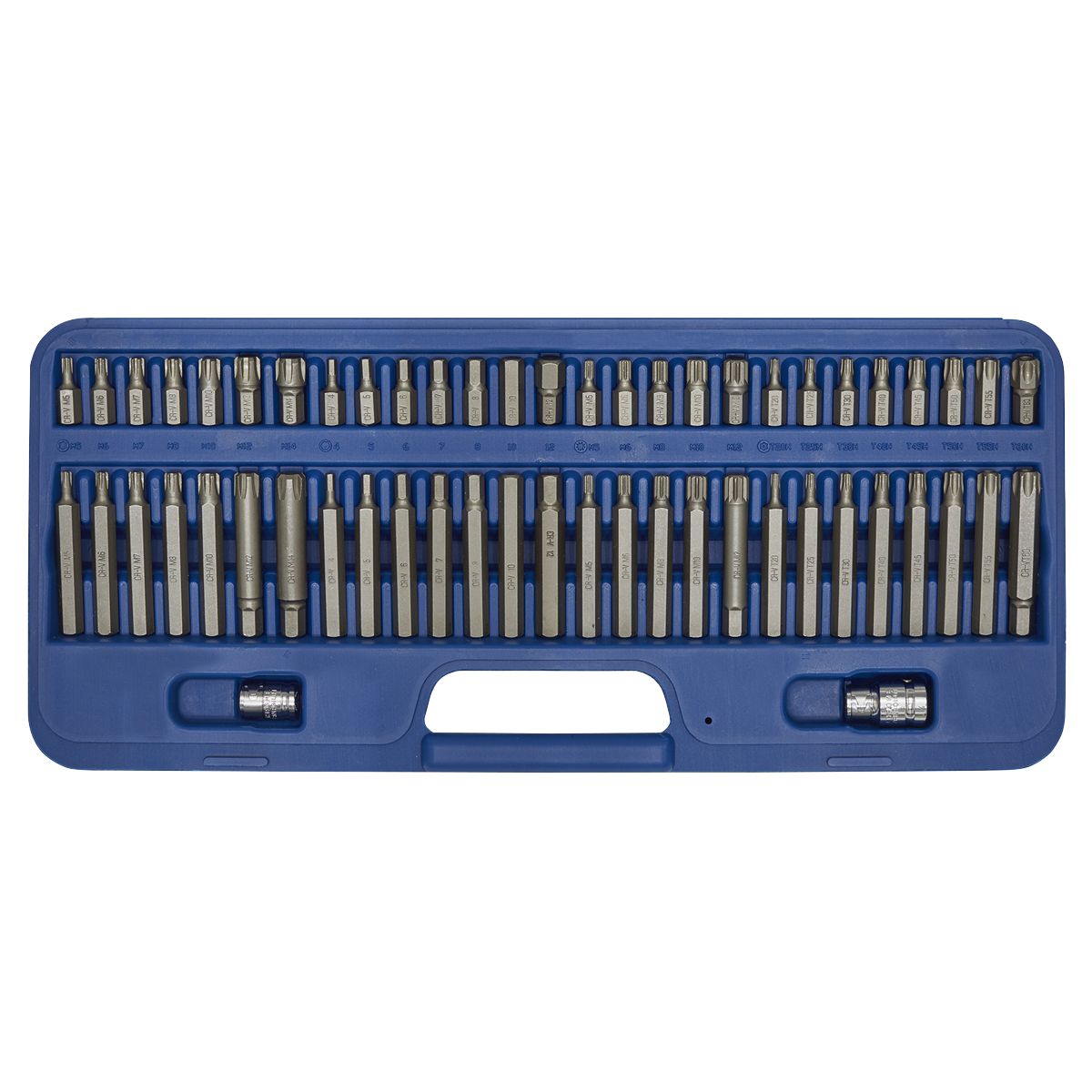 Sealey Premier Security TRX-Star*/Hex/Ribe/Spline Bit Set 3/8" & 1/2"Sq Drive 56pc - Image 2