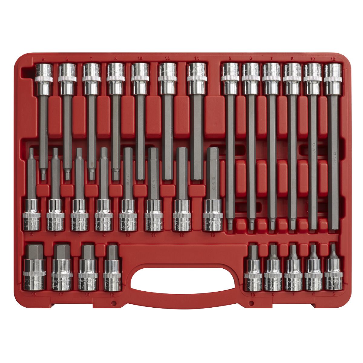 Sealey Premier Hex Socket Bit Set 1/2"Sq Drive 30pc - Image 2