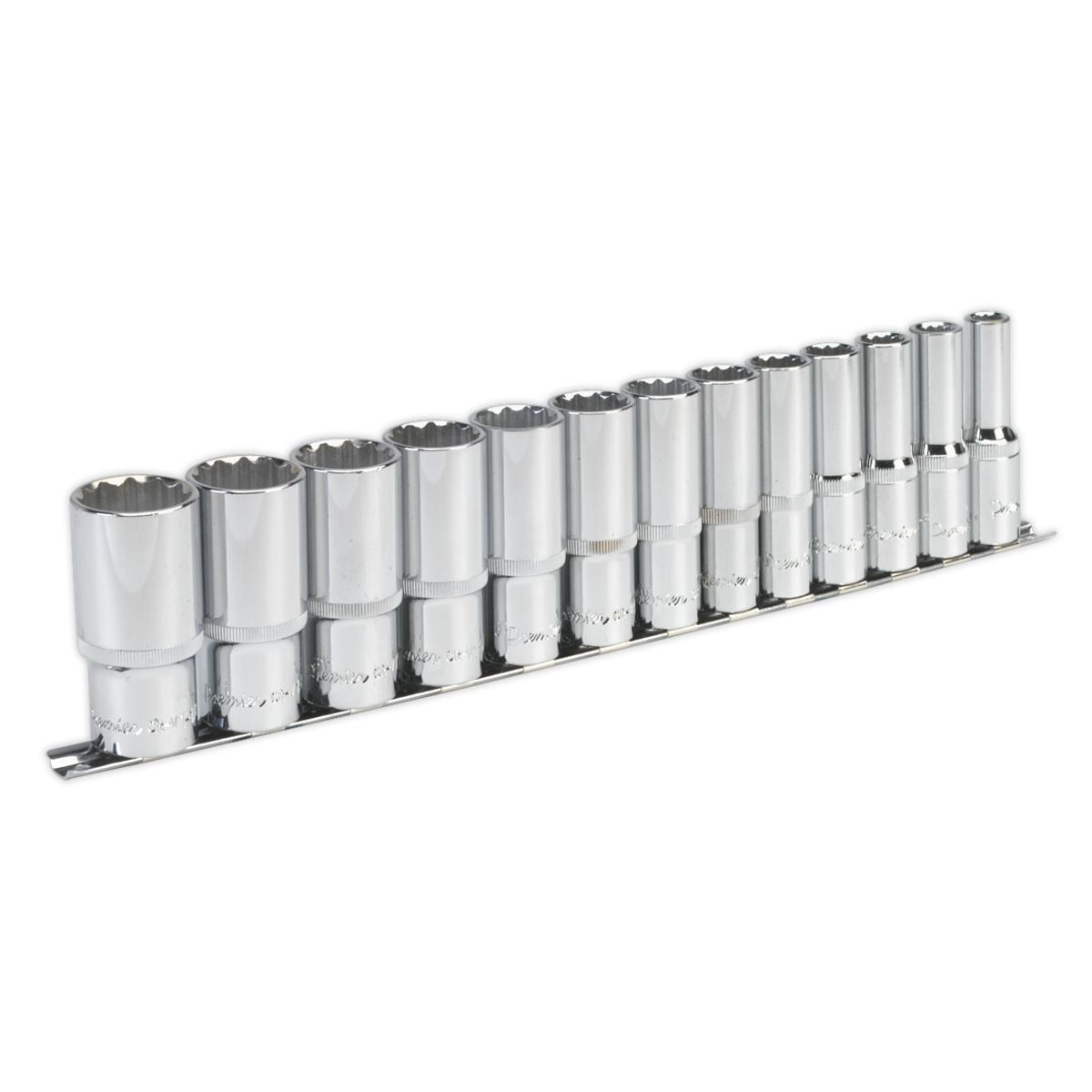 Sealey Premier Imperial Deep Socket Set 1/2"Sq Drive 12-point 13pc - Image 1