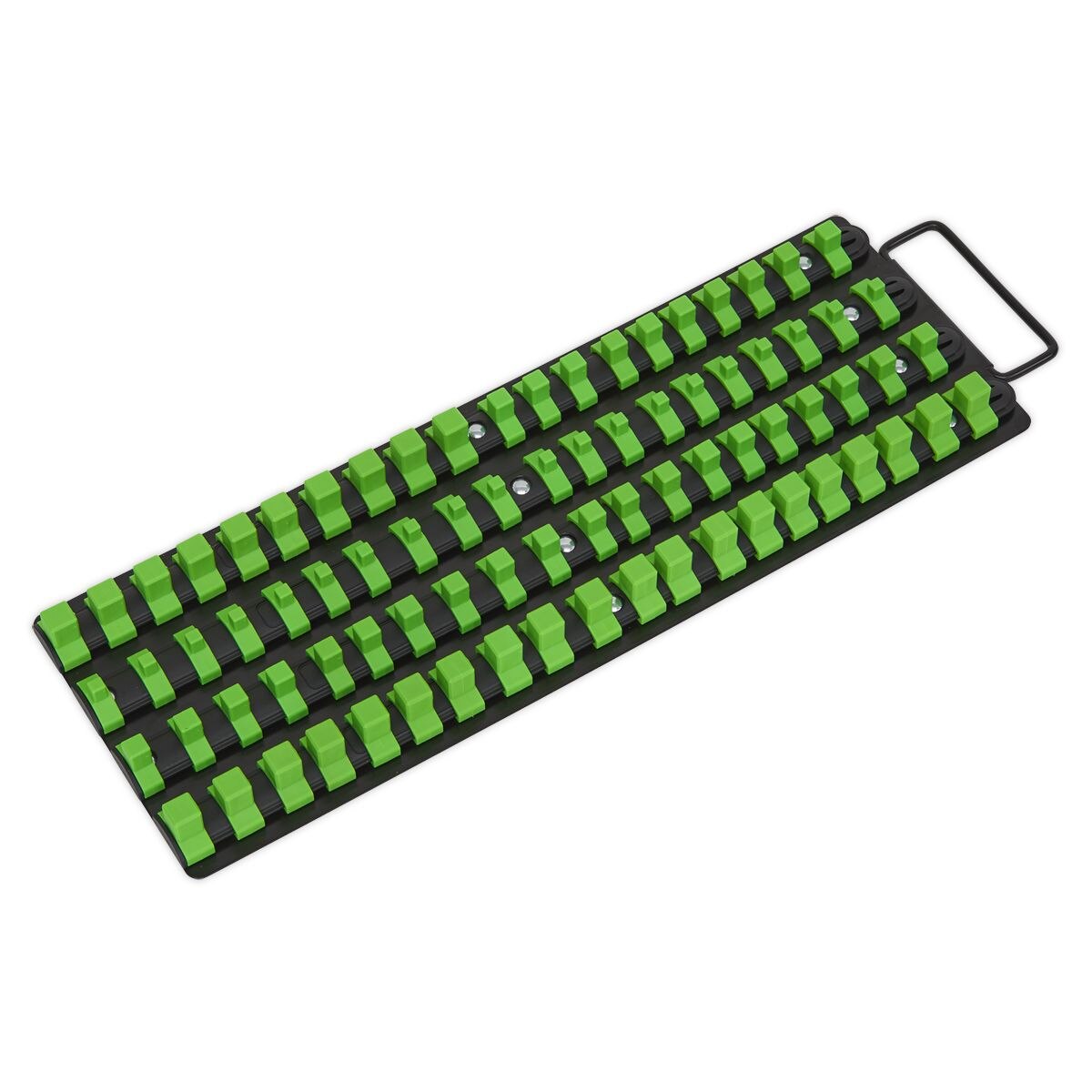 Sealey Premier Socket Rail Tray 1/4", 3/8" & 1/2"Sq Drive - Hi-Vis Green - Image 4
