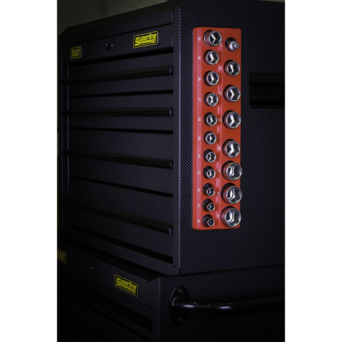 Sealey Premier Socket Holder Magnetic 1/2"Sq Drive Capacity 19 Sockets - Image 2