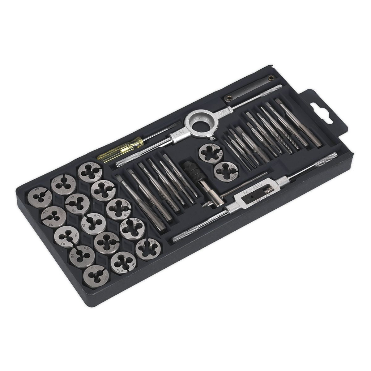Sealey Metric Tap & Die Set Split Dies 40pc - Image 1