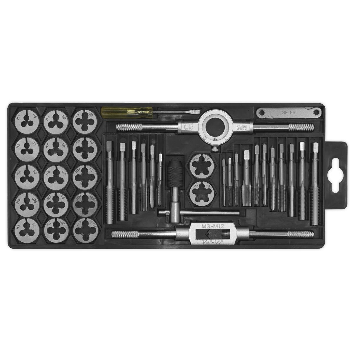 Sealey Metric Tap & Die Set Split Dies 40pc - Image 3