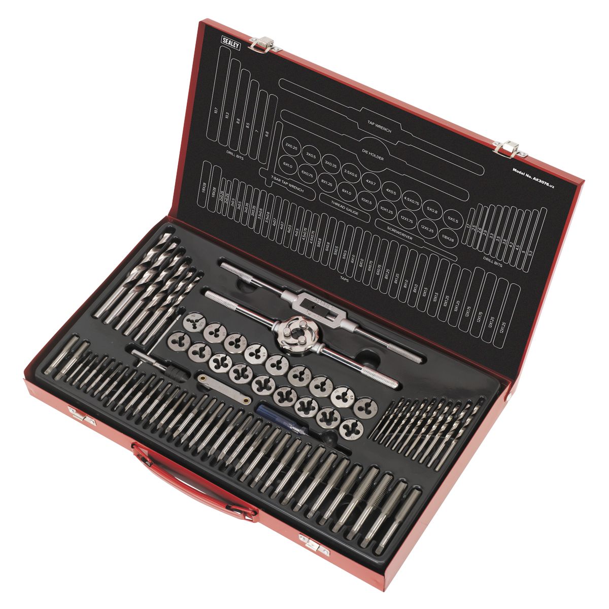 Sealey Metric Tap & Die Set Split Dies 76pc - Image 3