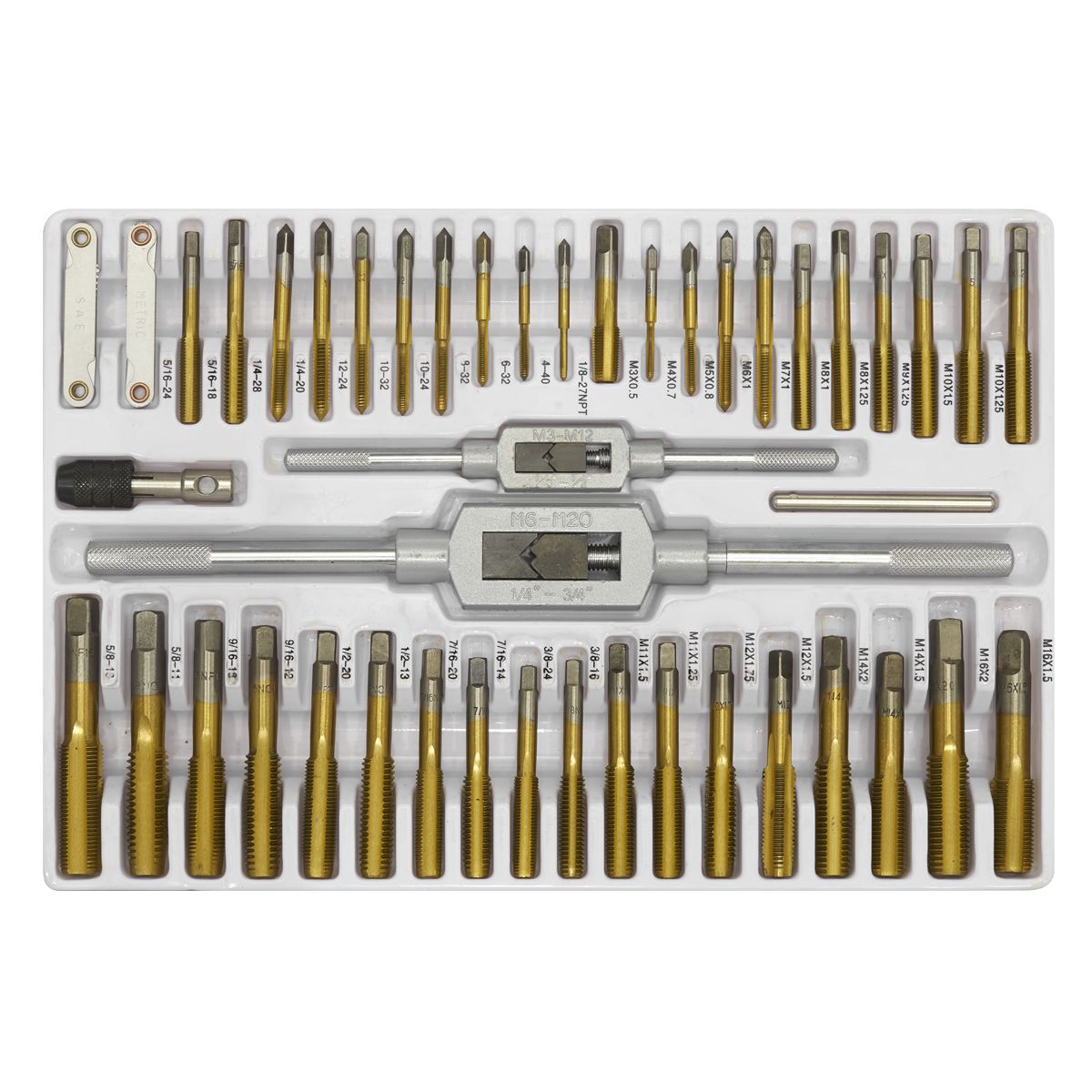 Sealey Metric & SAE/Imperial Hexagonal Tap & Die Set 86pc - Image 6