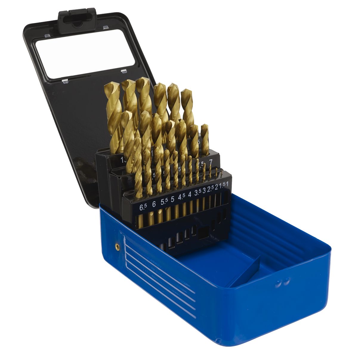 Sealey HSS Fully Ground Drill Bit Set 25pc - DIN 338 - Image 1