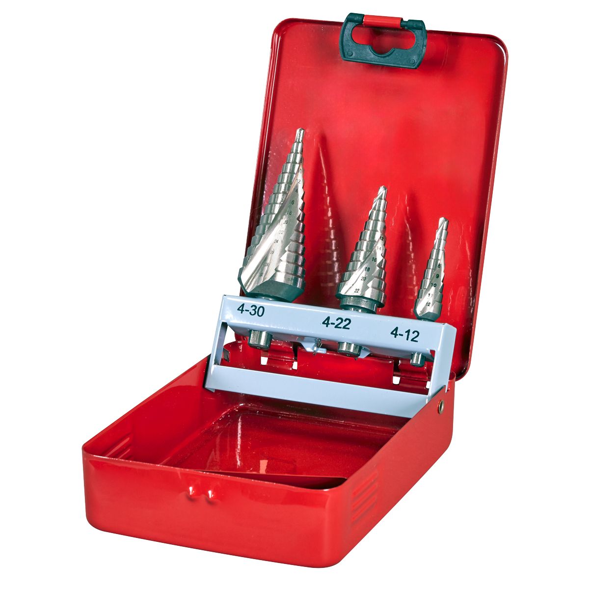 Sealey Spiral Flute HSS M2 Step Drill Bit Set 3pc - Image 4
