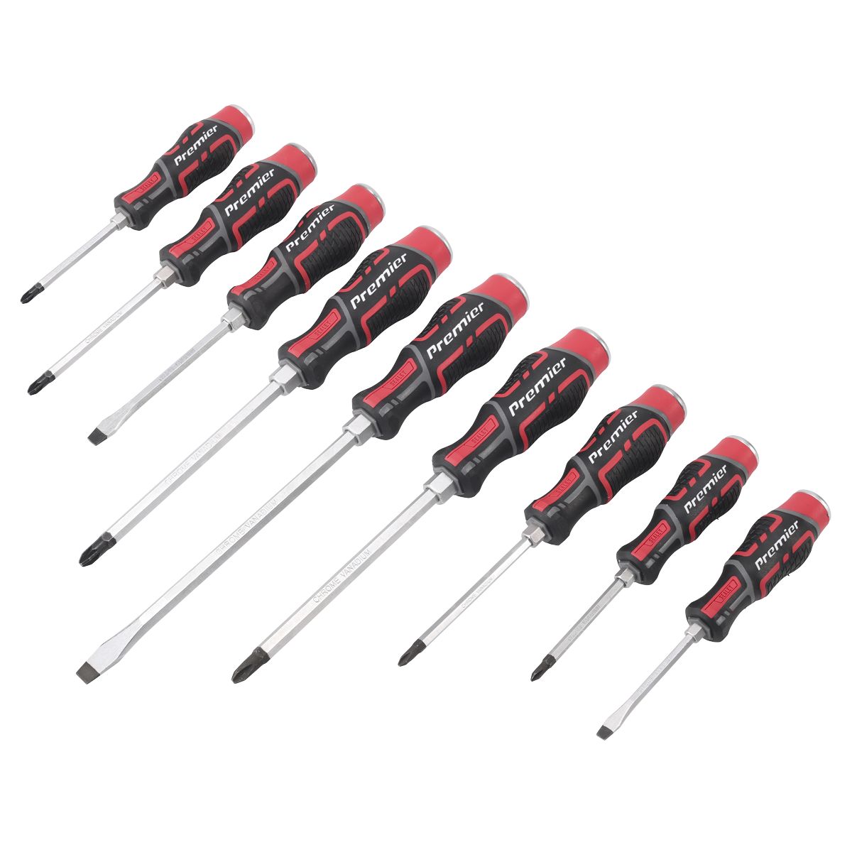 Sealey Premier Hammer-Thru Screwdriver Set 9pc - Image 1