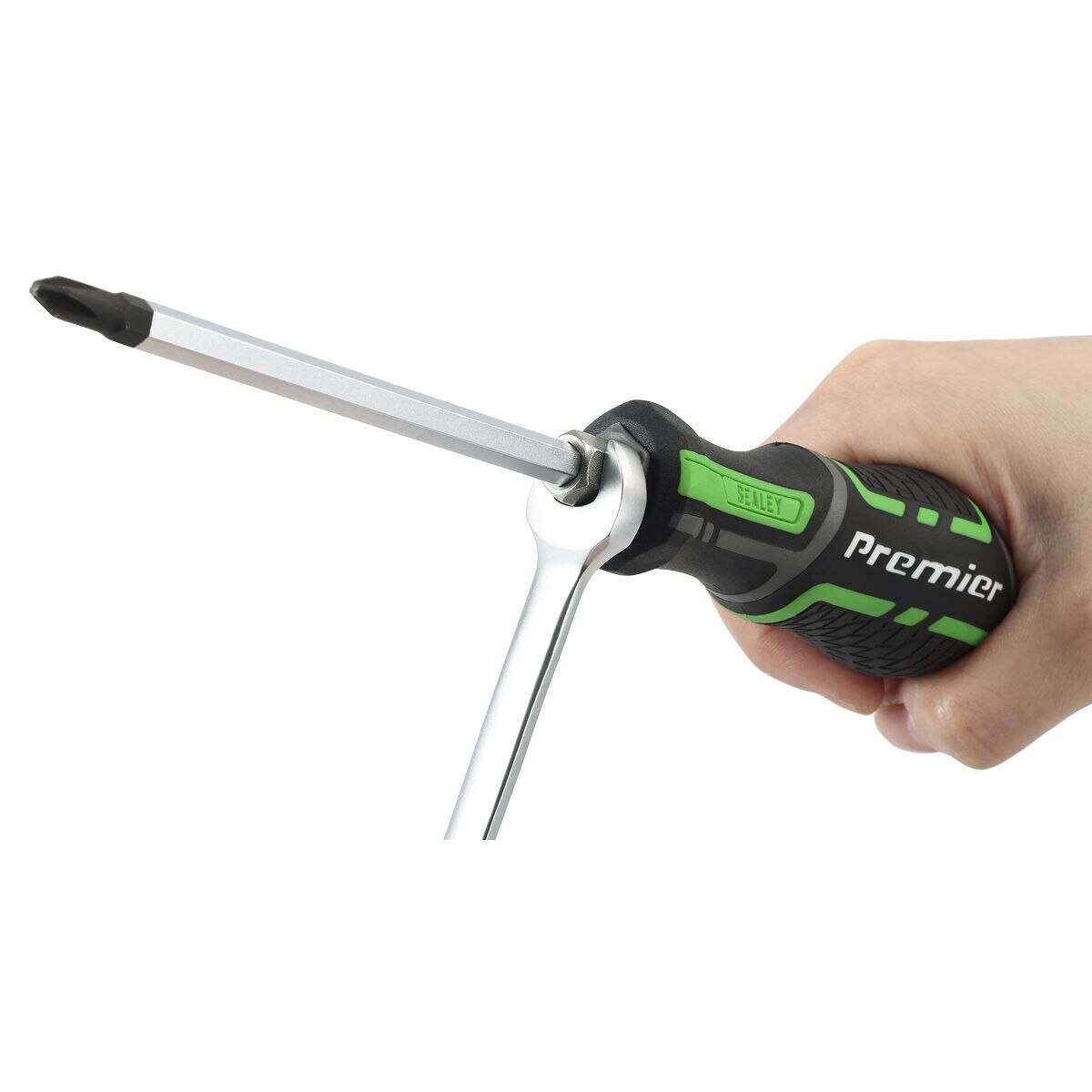Sealey Premier Hammer-Thru Screwdriver Set 9pc - Hi-Vis Green - Image 8