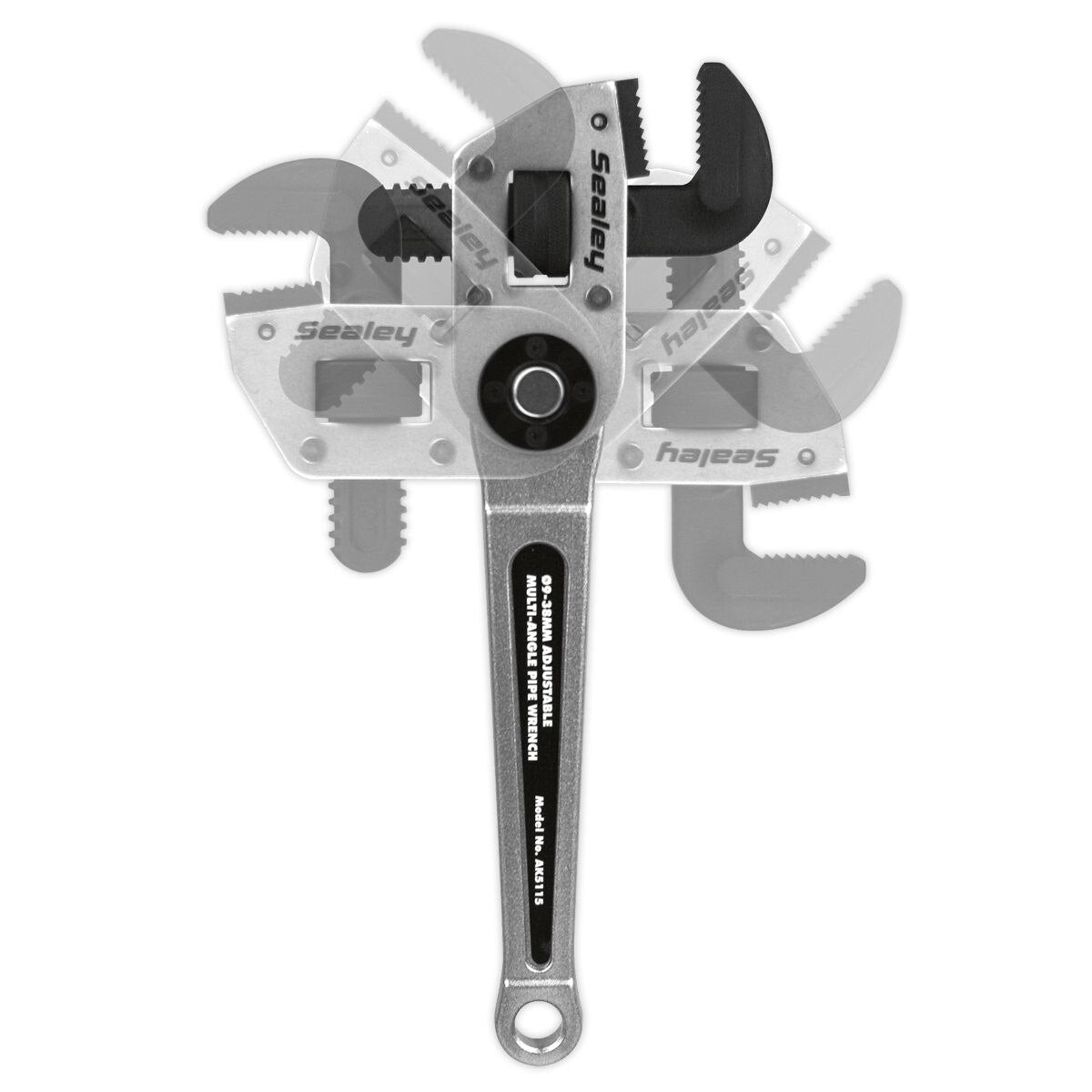Sealey Premier Adjustable Multi-Angle Pipe Wrench 9-38mm - Image 2