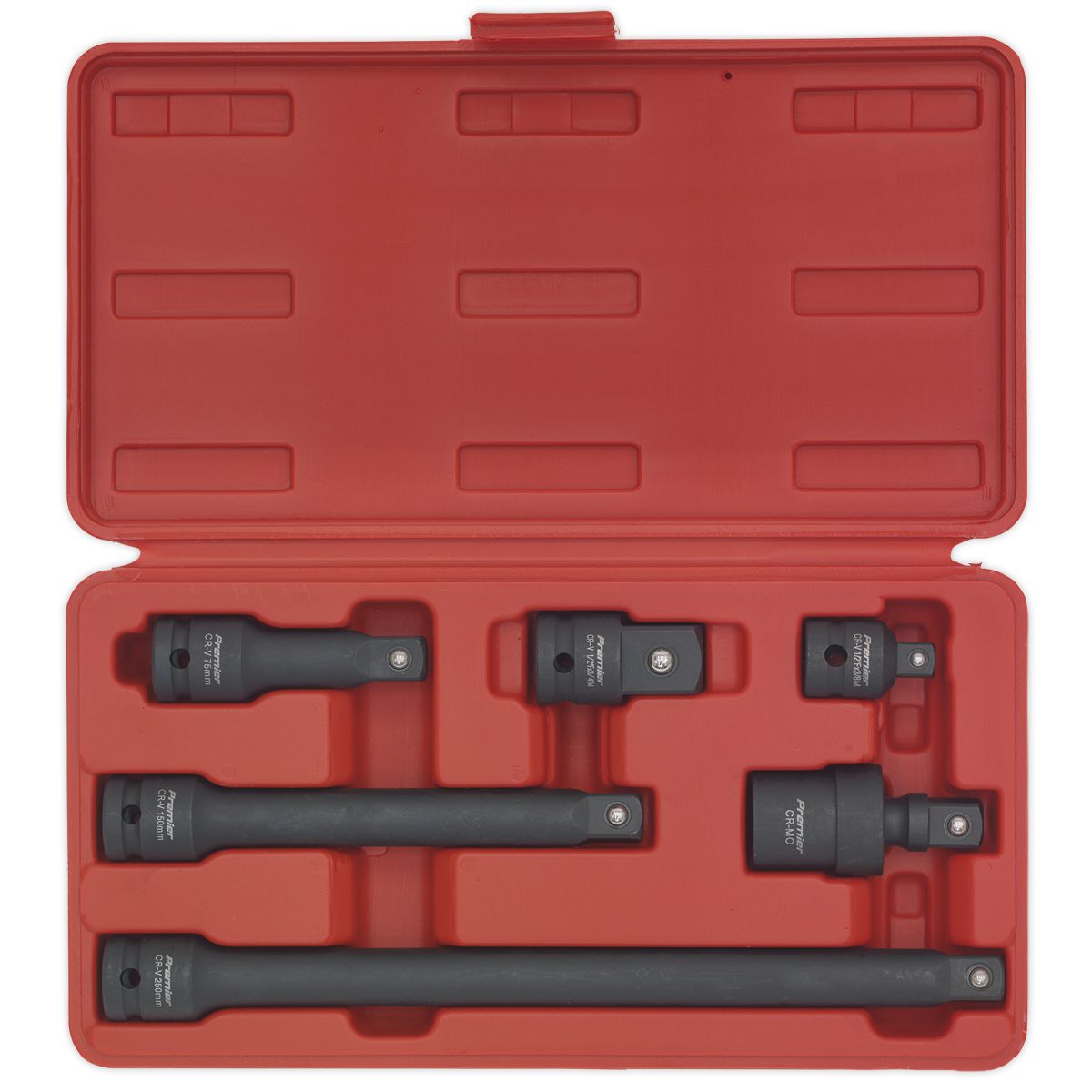 Sealey Premier Impact Adaptor & Extension Bar Set 1/2"Sq Drive 6pc - Image 6