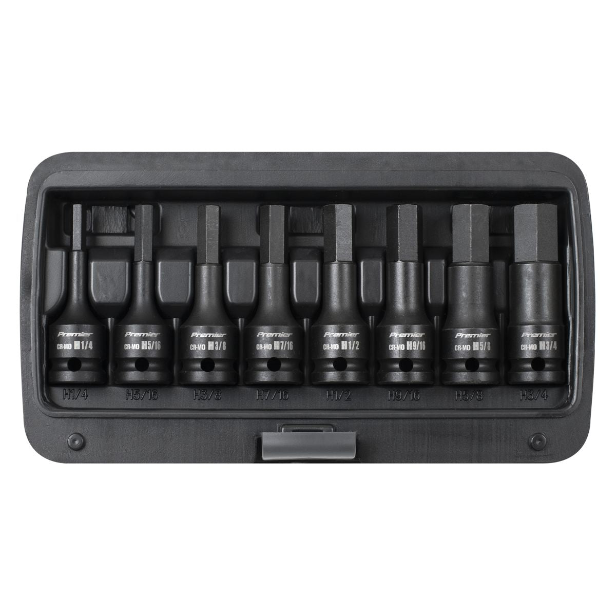 Sealey Premier Imperial Hex Impact Socket Bit Set 1/2"Sq Drive 8pc - Image 2