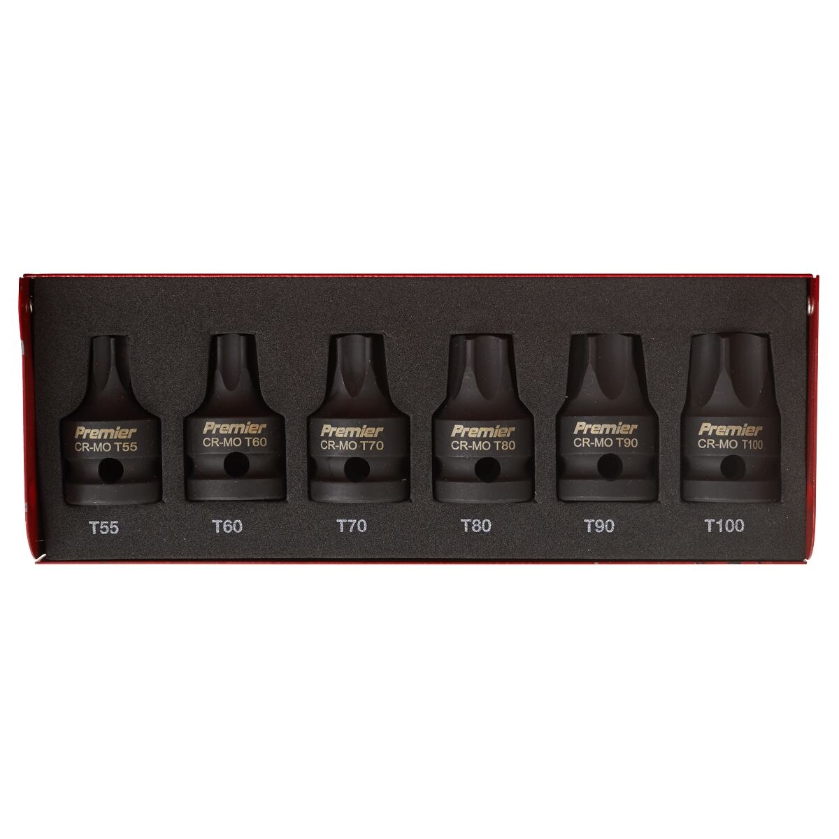 Sealey Premier TRX-Star* Impact Socket Bit Set 1/2"Sq Drive 6pc - Image 2