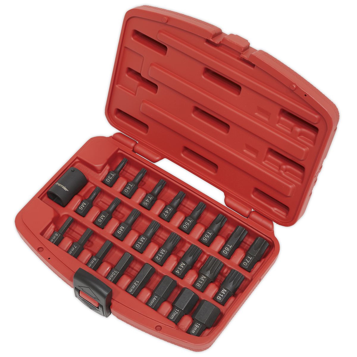 Sealey Premier TRX-Star*/Hex/Spline Impact Bit Set 1/2"Sq Drive 25pc - Image 2