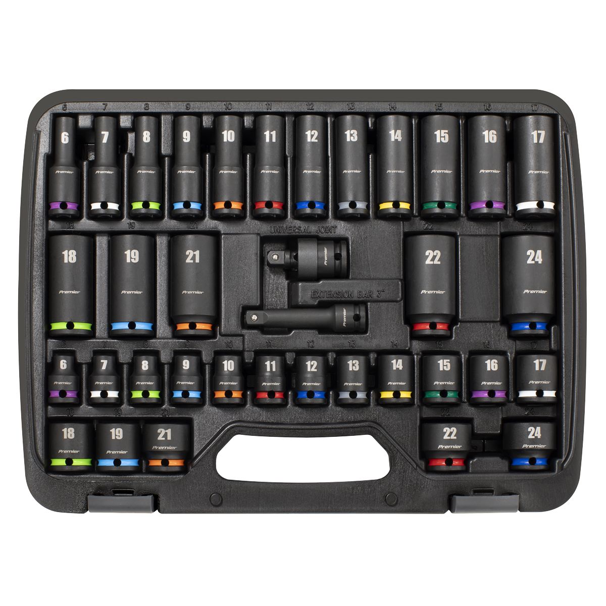 Sealey Premier Impact Socket Set 3/8"Sq Drive 36pc - Image 7