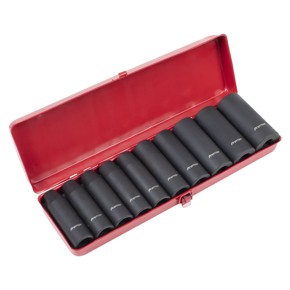 Sealey Premier Deep Impact Socket Set 1/2"Sq Drive 10pc - Image 1