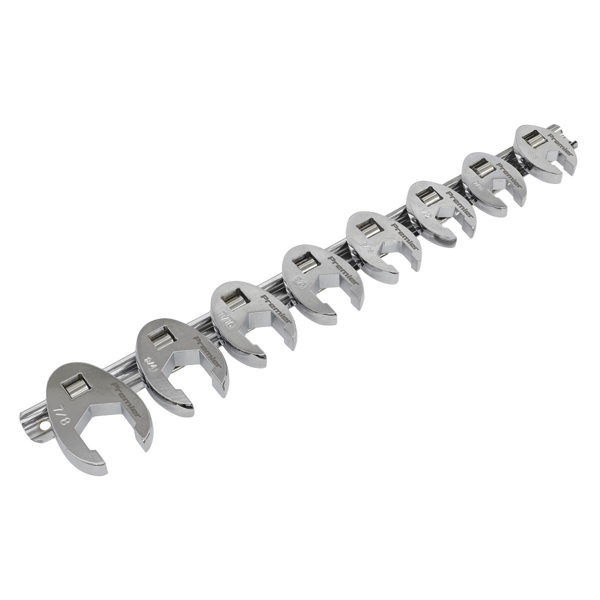 Sealey Premier Imperial Crow's Foot Spanner Set 3/8"Sq Drive 8pc - Image 1