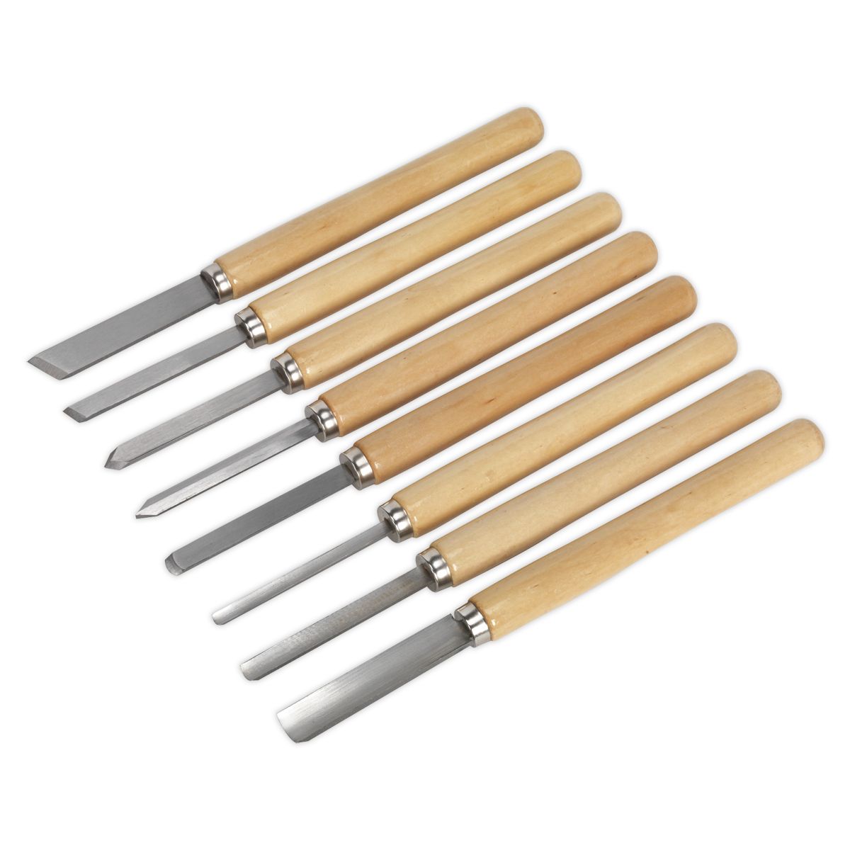 Sealey Wood Turning Chisel Set 8pc - Image 4