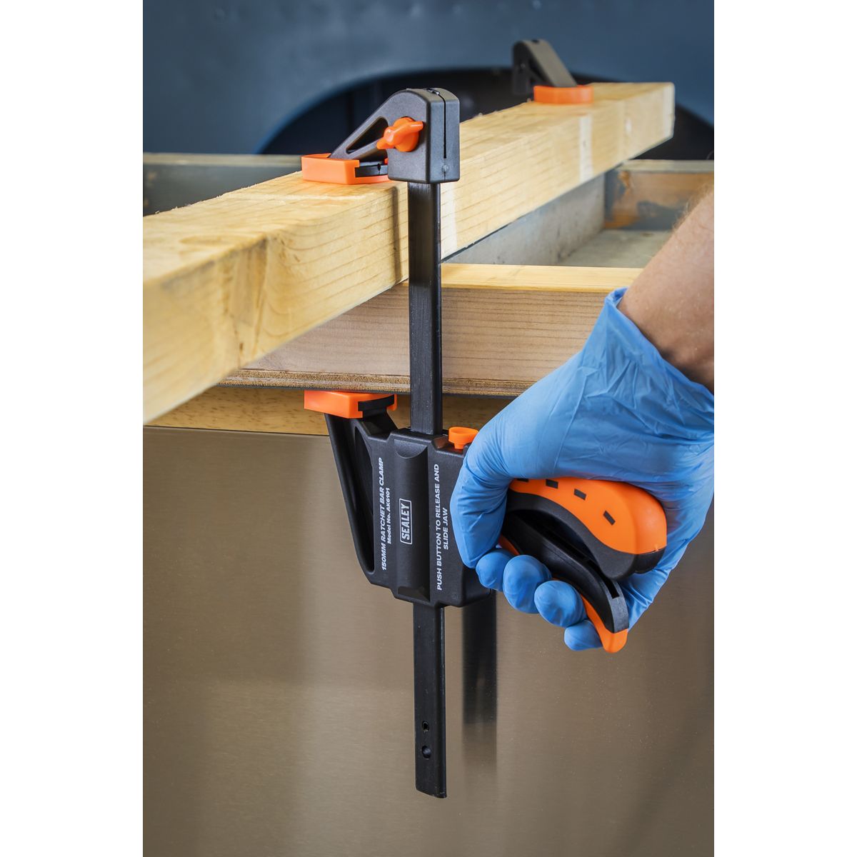 Sealey Ratchet Bar Clamp Set 150mm 4pc - Image 7
