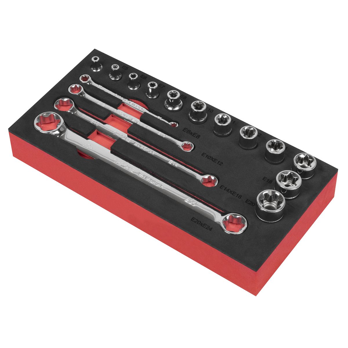 Sealey Premier TRX-Star* 3/8"Sq Drive Socket & Spanner Set 16pc - Image 2