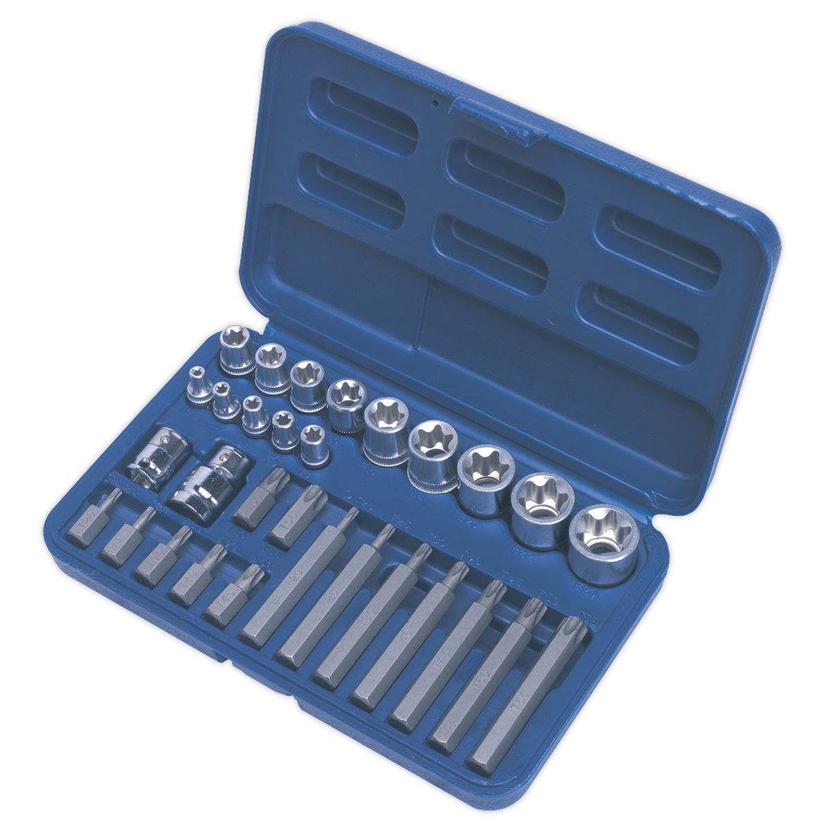 Sealey Premier TRX-Star* Socket & Bit Set 1/4", 3/8" & 1/2"Sq Drive 30pc - Image 4