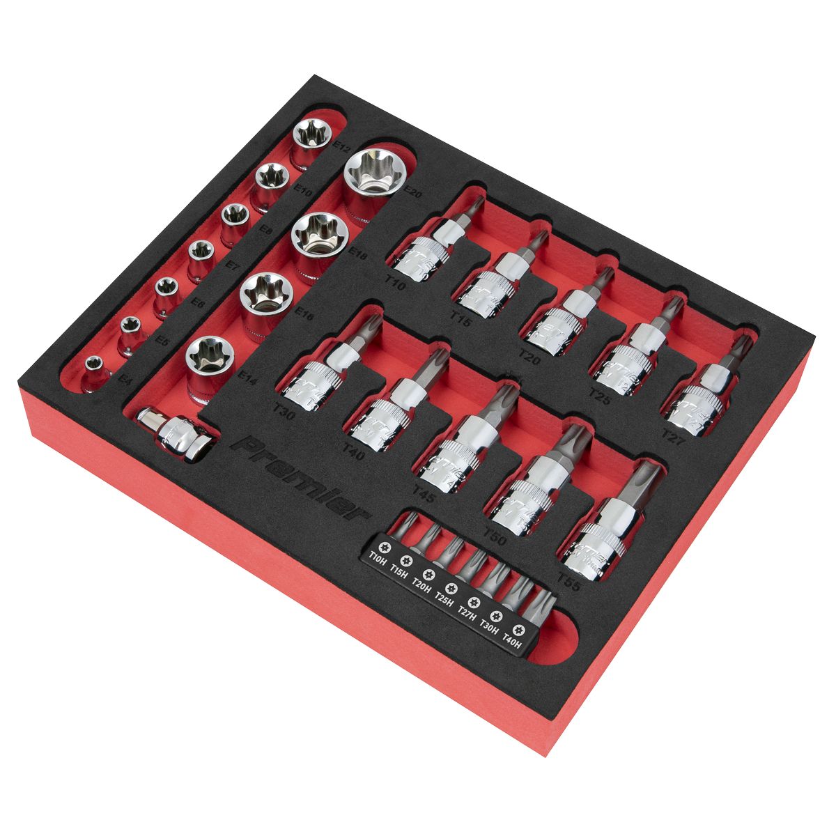 Sealey Premier TRX-Star* Socket & Security Bit Set 1/4"Sq & 3/8"Sq Drive 29pc - Image 3