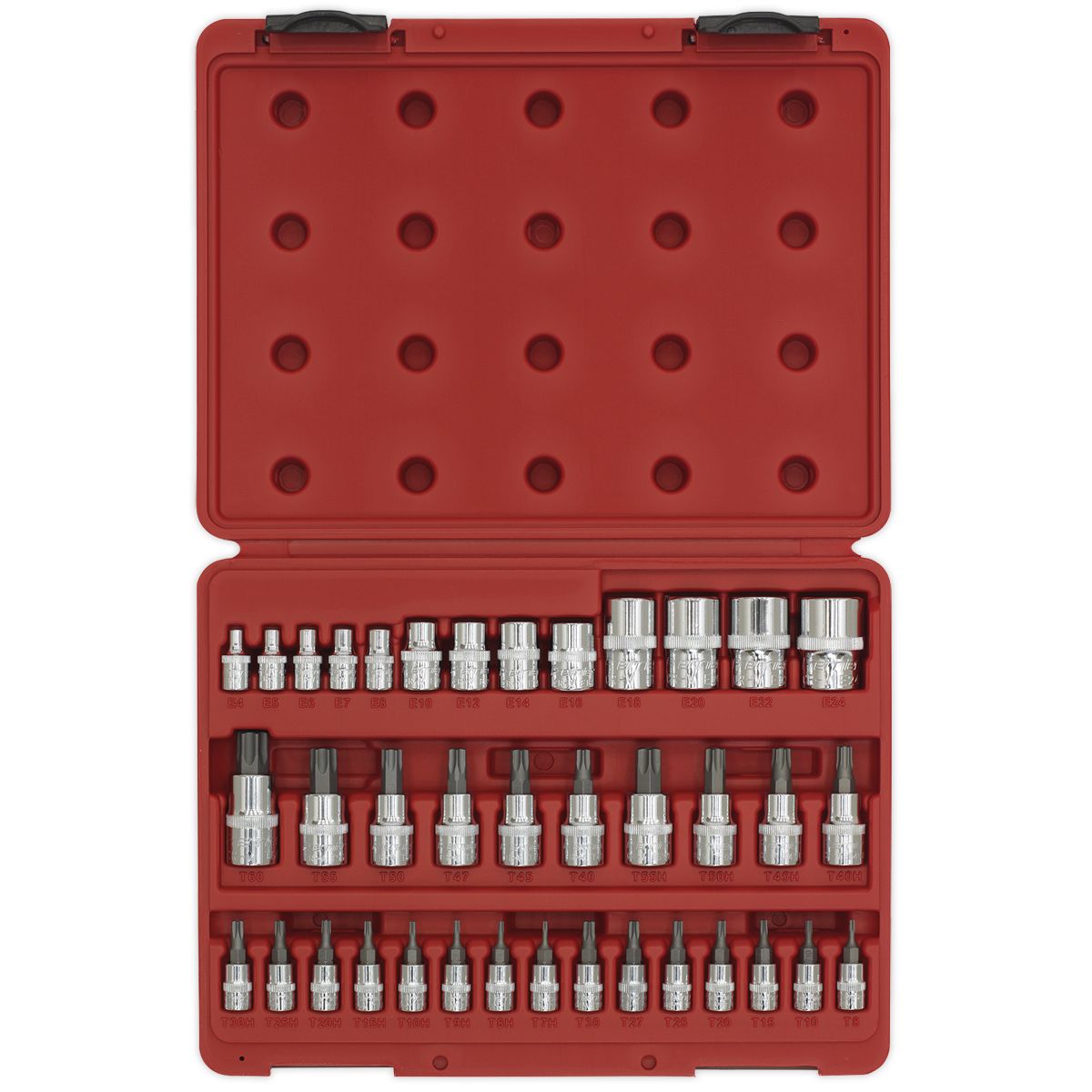 Sealey Premier TRX-Star* Socket & Security Socket Bit Set 1/4", 3/8" & 1/2"Sq Drive 38pc - Image 5