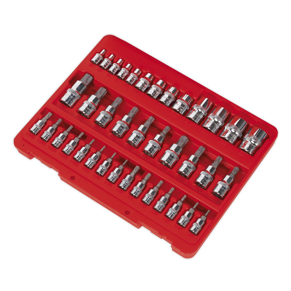 Sealey Premier TRX-Star* Socket & Security Socket Bit Set 1/4", 3/8" & 1/2"Sq Drive 38pc - Image 7