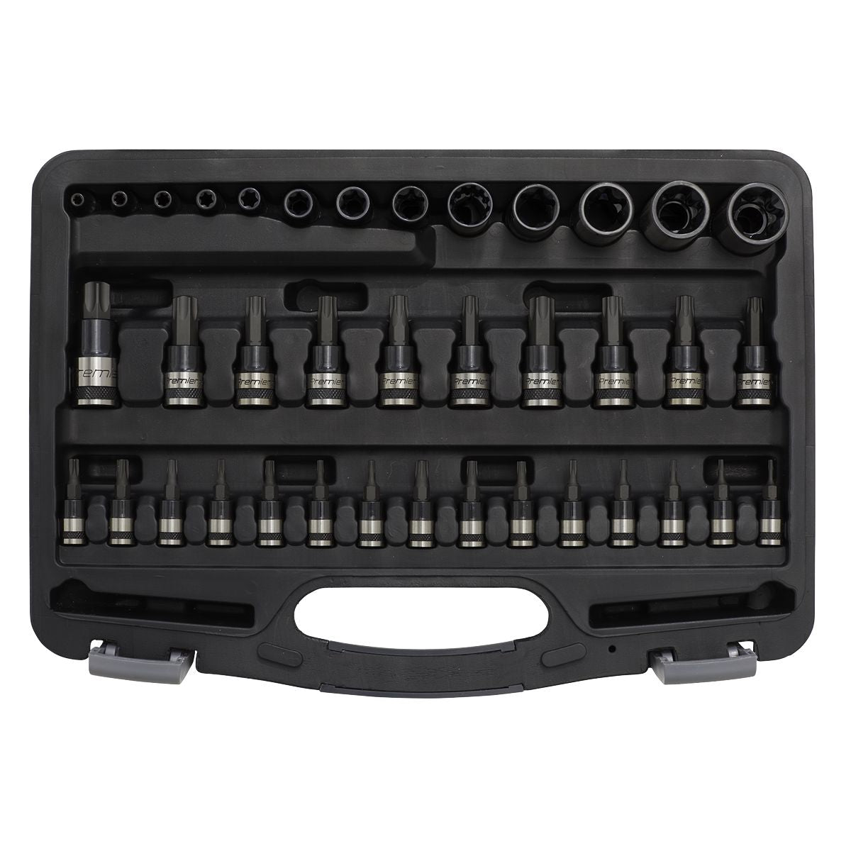 Sealey Premier Black TRX-Star* Socket & Security Socket Bit Set 1/4", 3/8" & 1/2"Sq Drive 38pc - Image 3