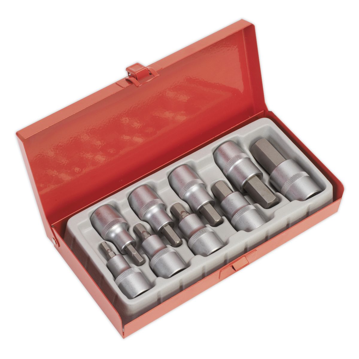 Sealey Premier Hex Socket Bit Set 1/2"Sq Drive 9pc - Image 1
