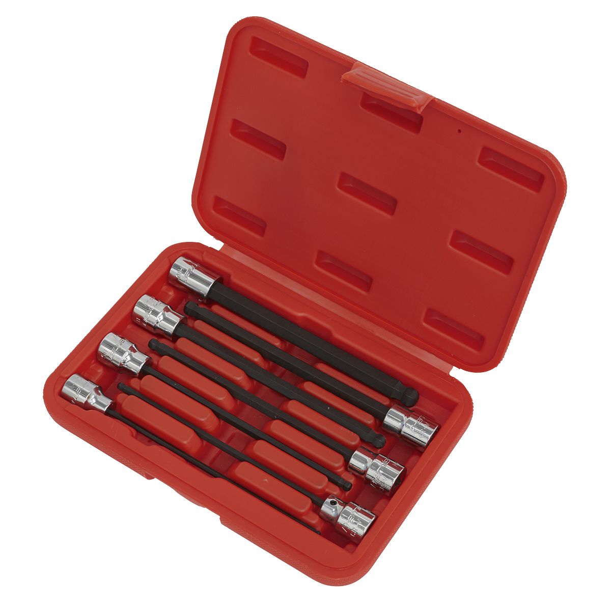 Sealey Premier Ball-End Hex Socket Bit Set 3/8"Sq Drive 150mm 7pc - Image 2