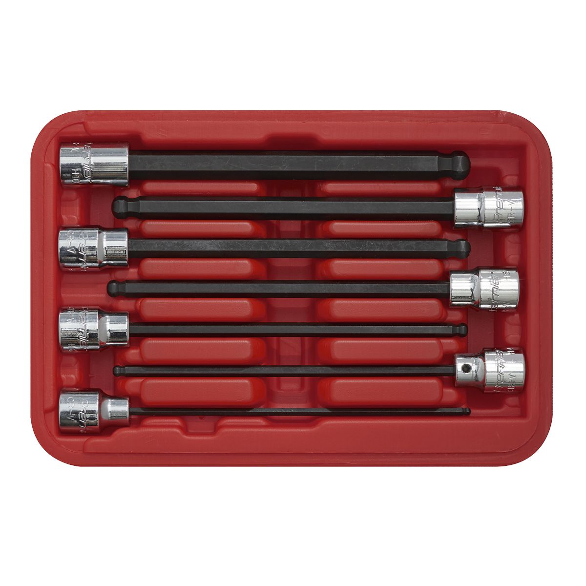 Sealey Premier Ball-End Hex Socket Bit Set 3/8"Sq Drive 150mm 7pc - Image 3