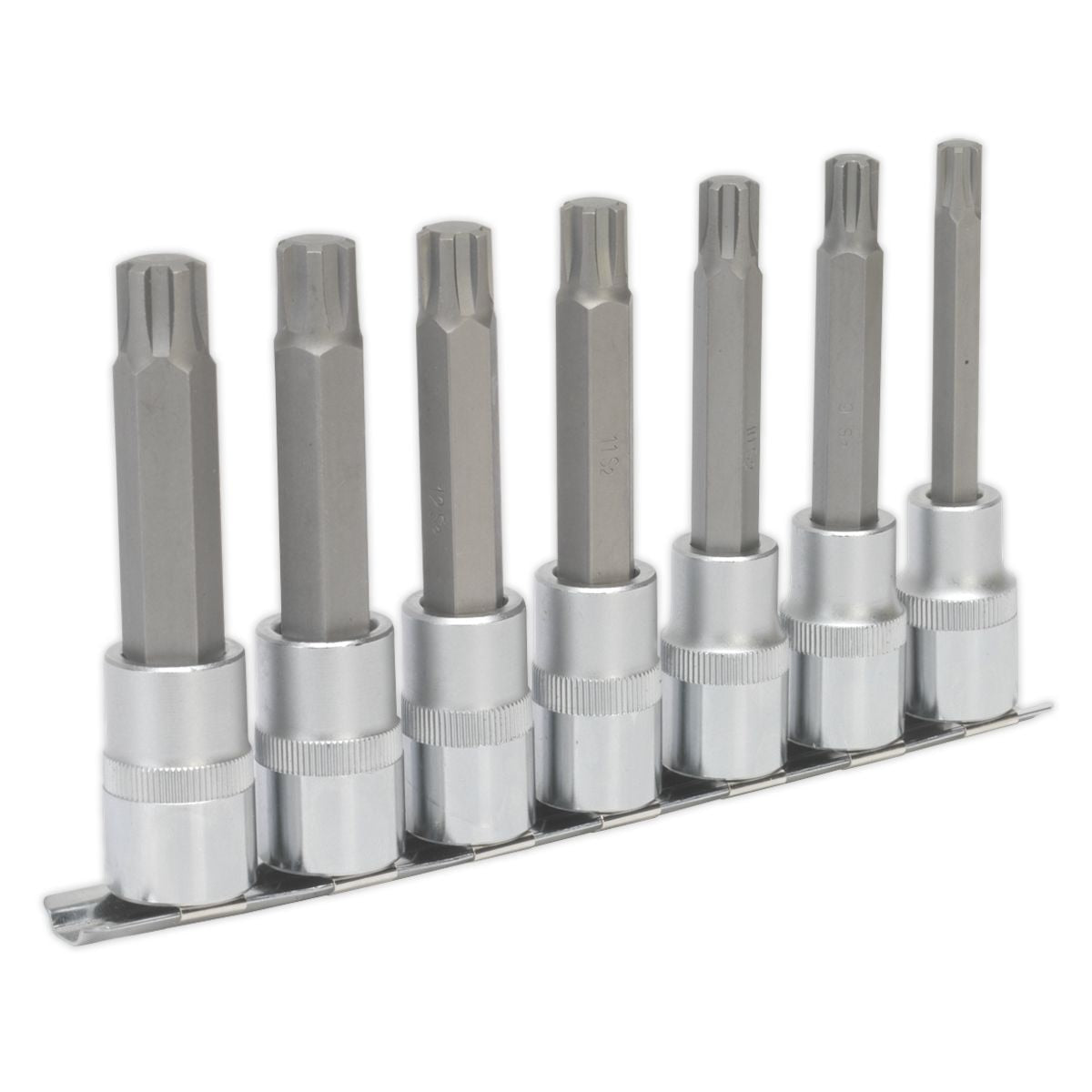 Sealey Premier Ribe Socket Bit Set 1/2"Sq Drive 100mm 7pc - Image 1