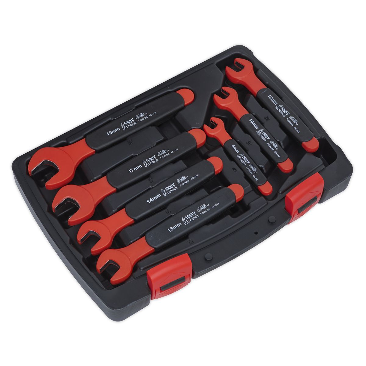 Sealey Premier Insulated Open-End Spanner Set 7pc - VDE Approved - Image 5