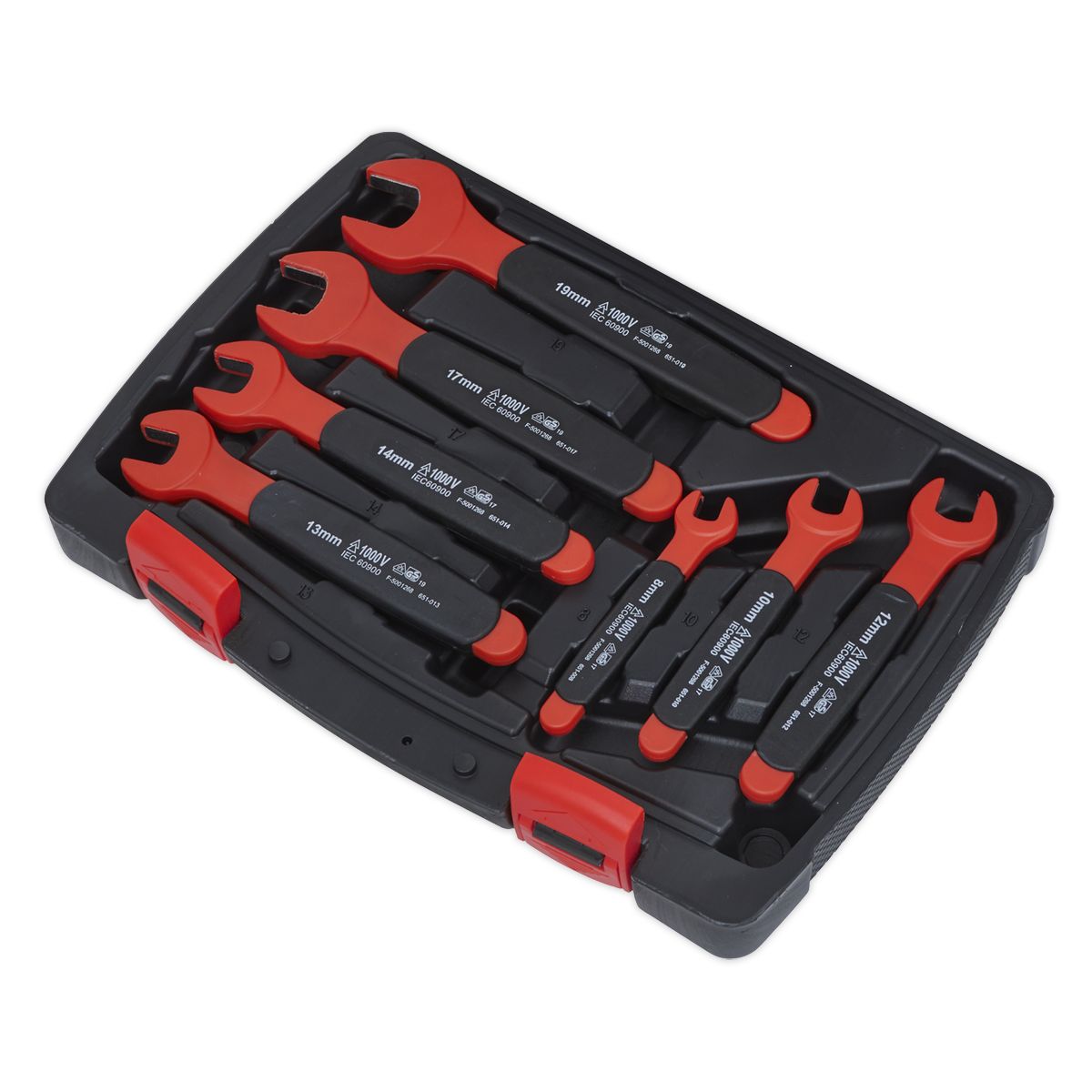 Sealey Premier Insulated Open-End Spanner Set 7pc - VDE Approved - Image 6