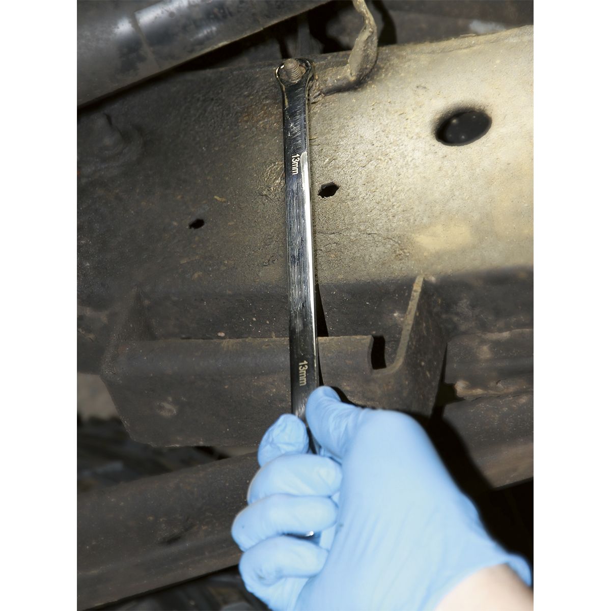 Sealey Premier Extra-Long Double Ring Ratchet/Fixed Spanner Set 7pc - Image 4