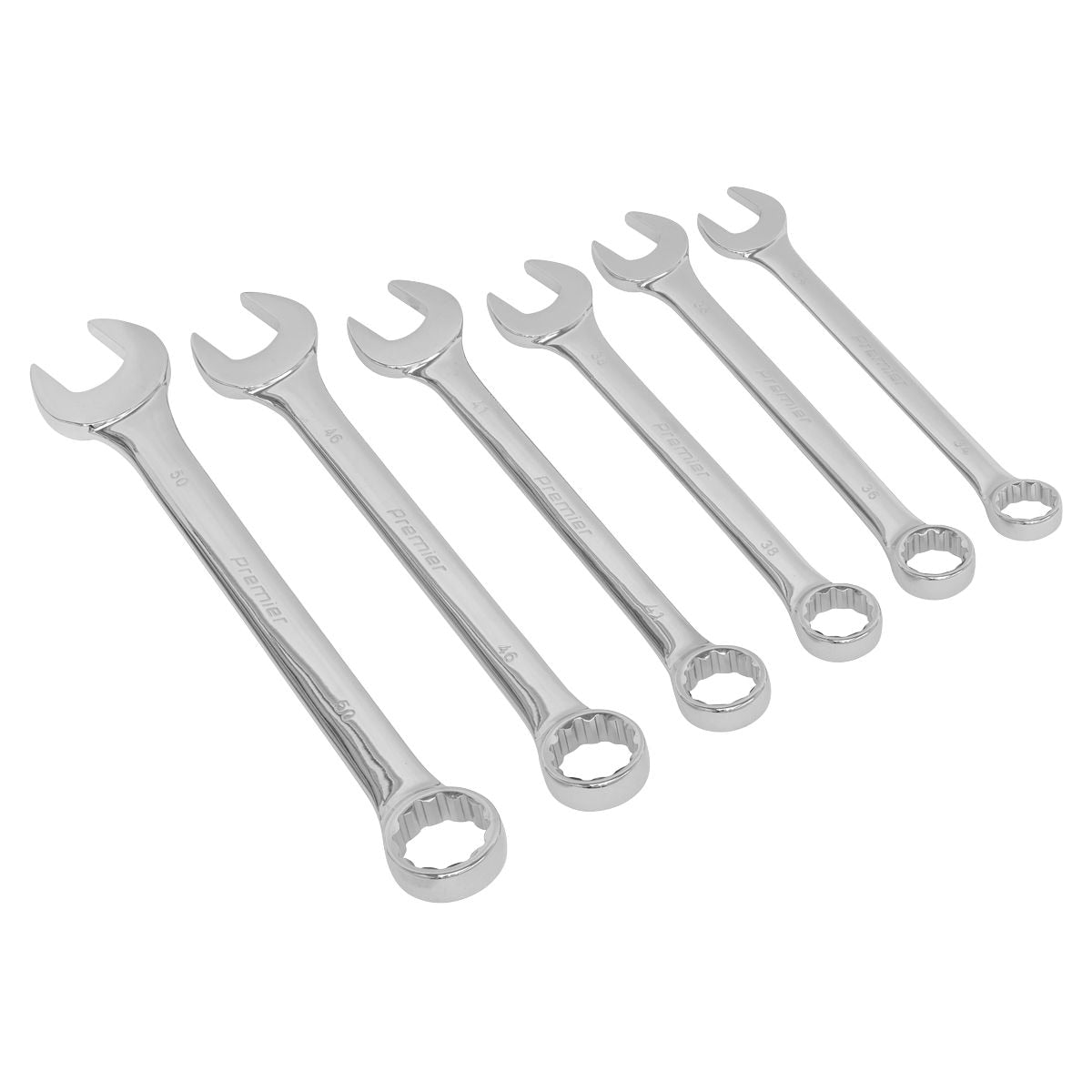 Sealey Premier Super Jumbo Combination Spanner Set 6pc - Image 1