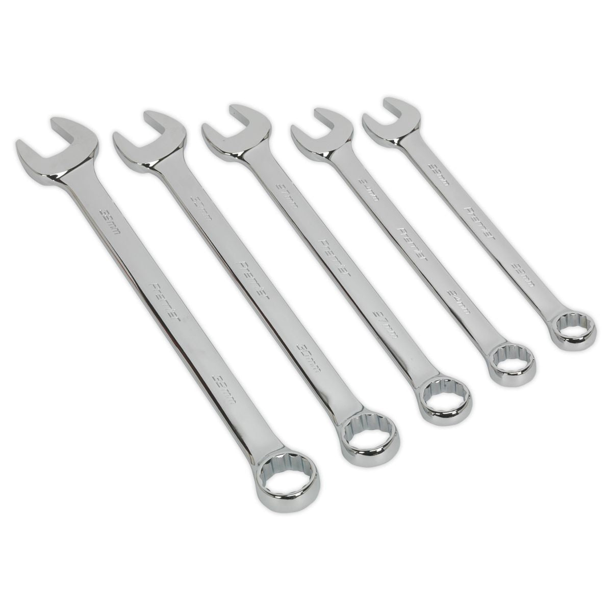 Sealey Premier Jumbo Combination Spanner Set 5pc - Image 1