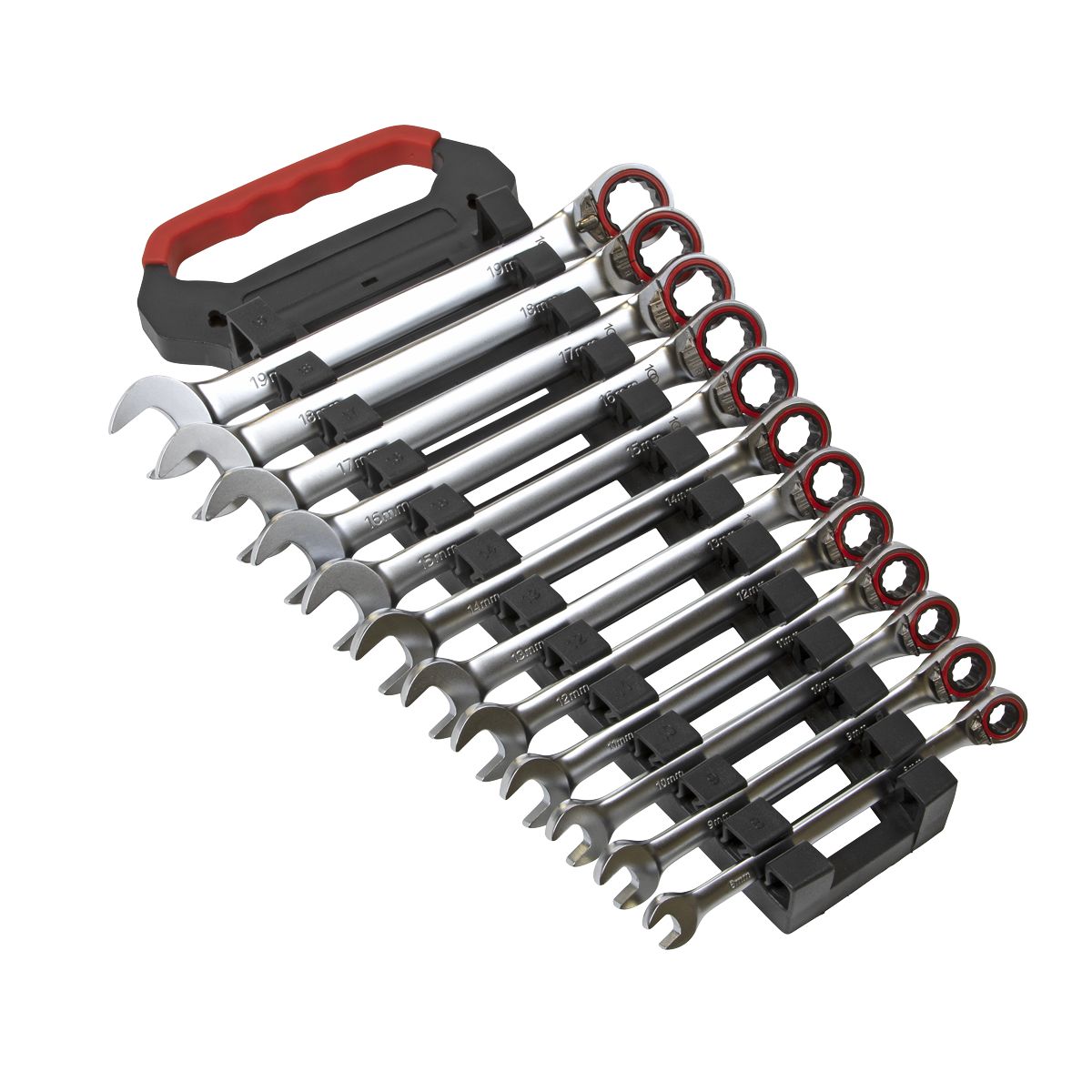 Sealey Premier Platinum Reversible Ratchet Combination Spanner Set 12pc - Image 1