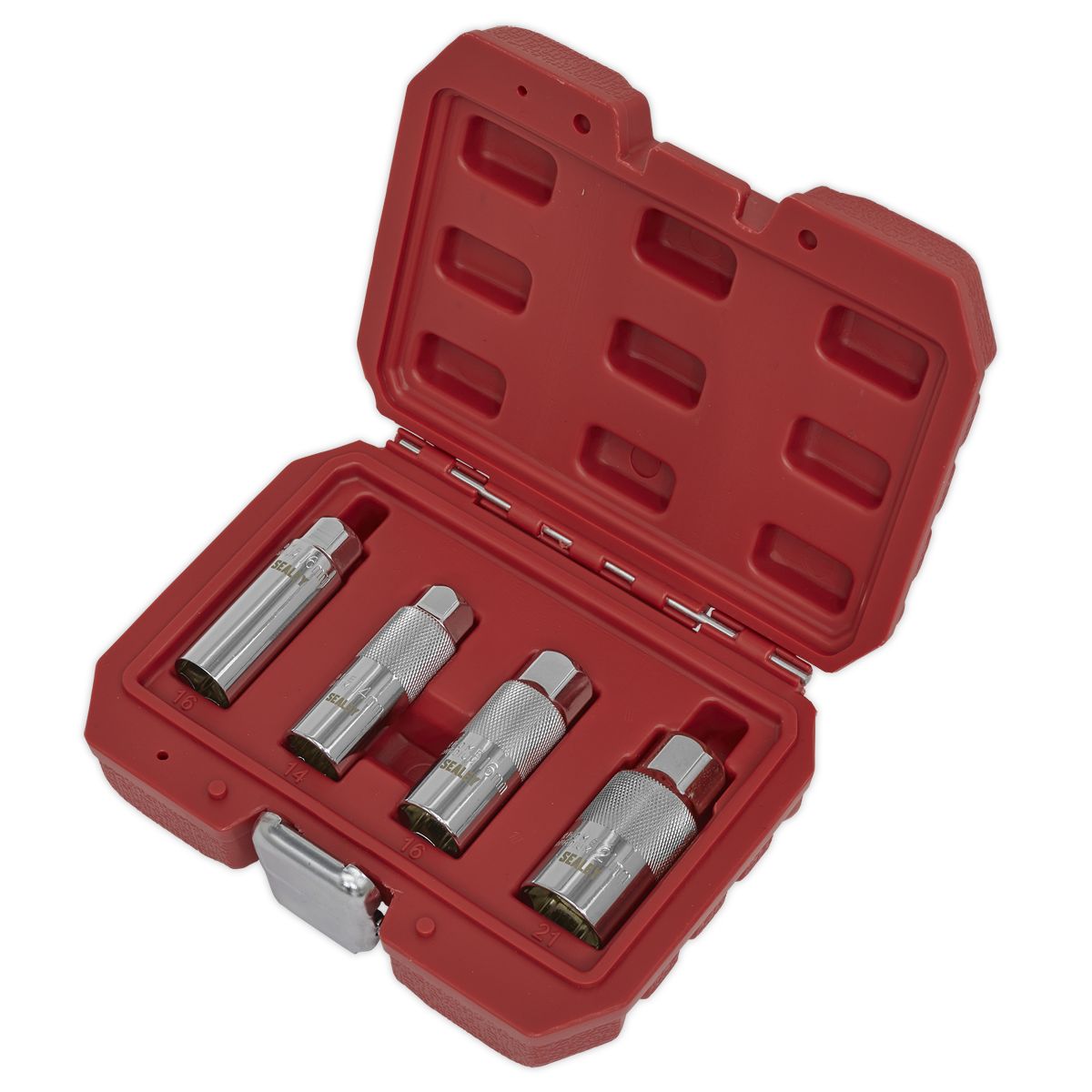 Sealey Magnetic Spark Plug Socket Set 3/8"Sq Drive 4pc - Image 4
