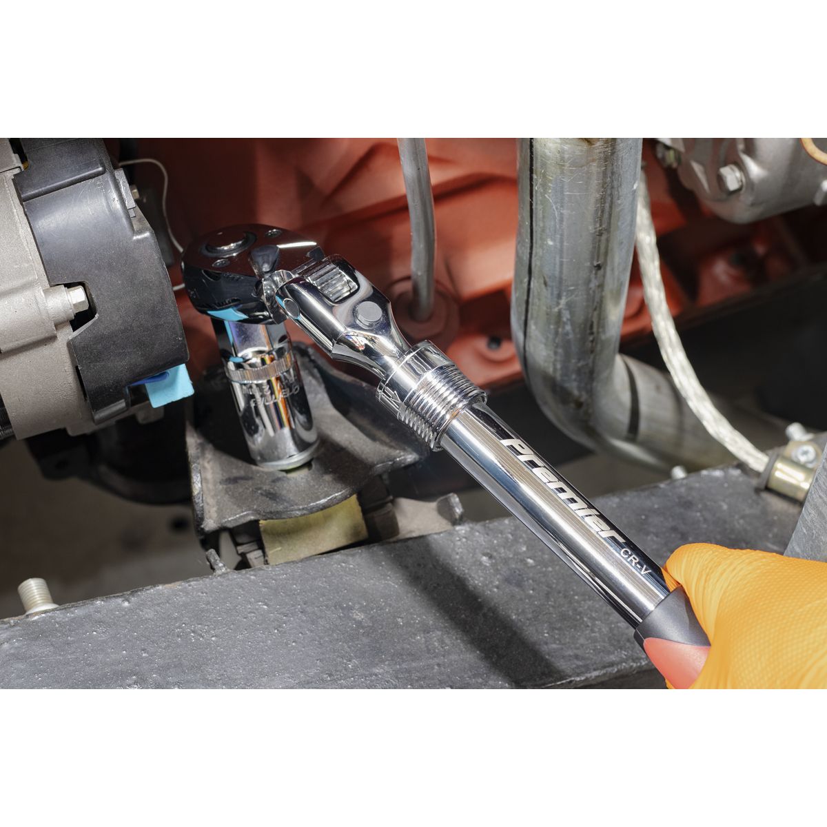 Sealey Premier Locking Flexi-Head Extendable Ratchet Wrench 1/2"Sq Drive - Image 7