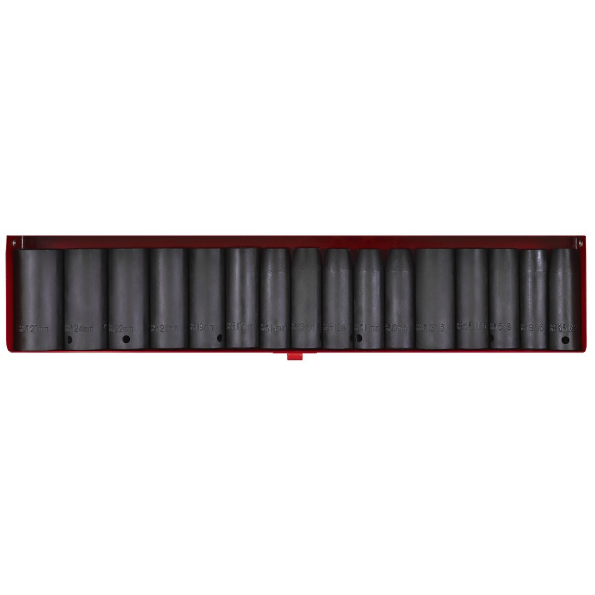 Sealey Premier Metric/Imperial Deep Impact Socket Set 1/2"Sq Drive 16pc - Image 4
