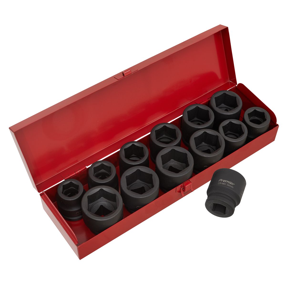 Sealey Premier Metric/Imperial Impact Socket Set 3/4"Sq Drive 13pc - Image 1