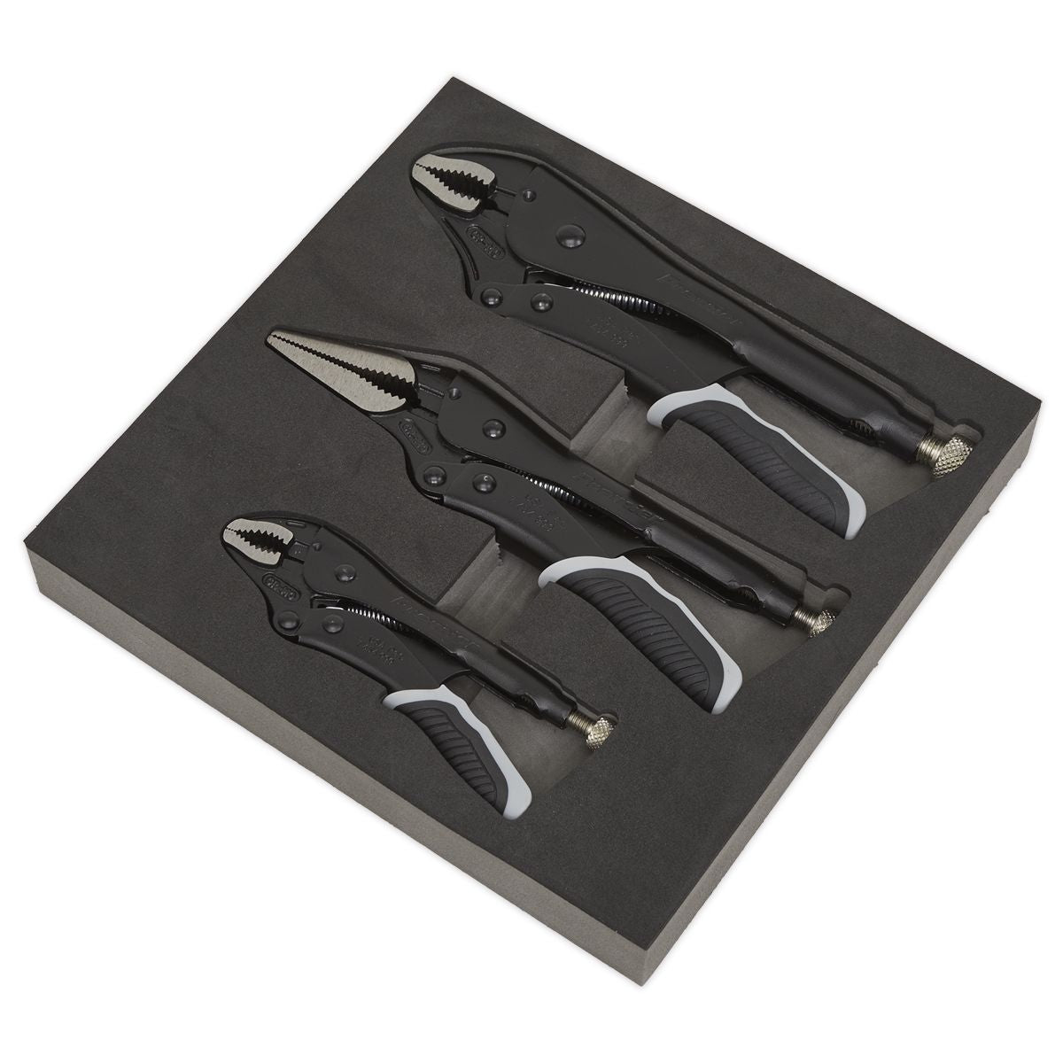 Sealey Premier Black Quick Release Locking Pliers Set 3pc - Image 4