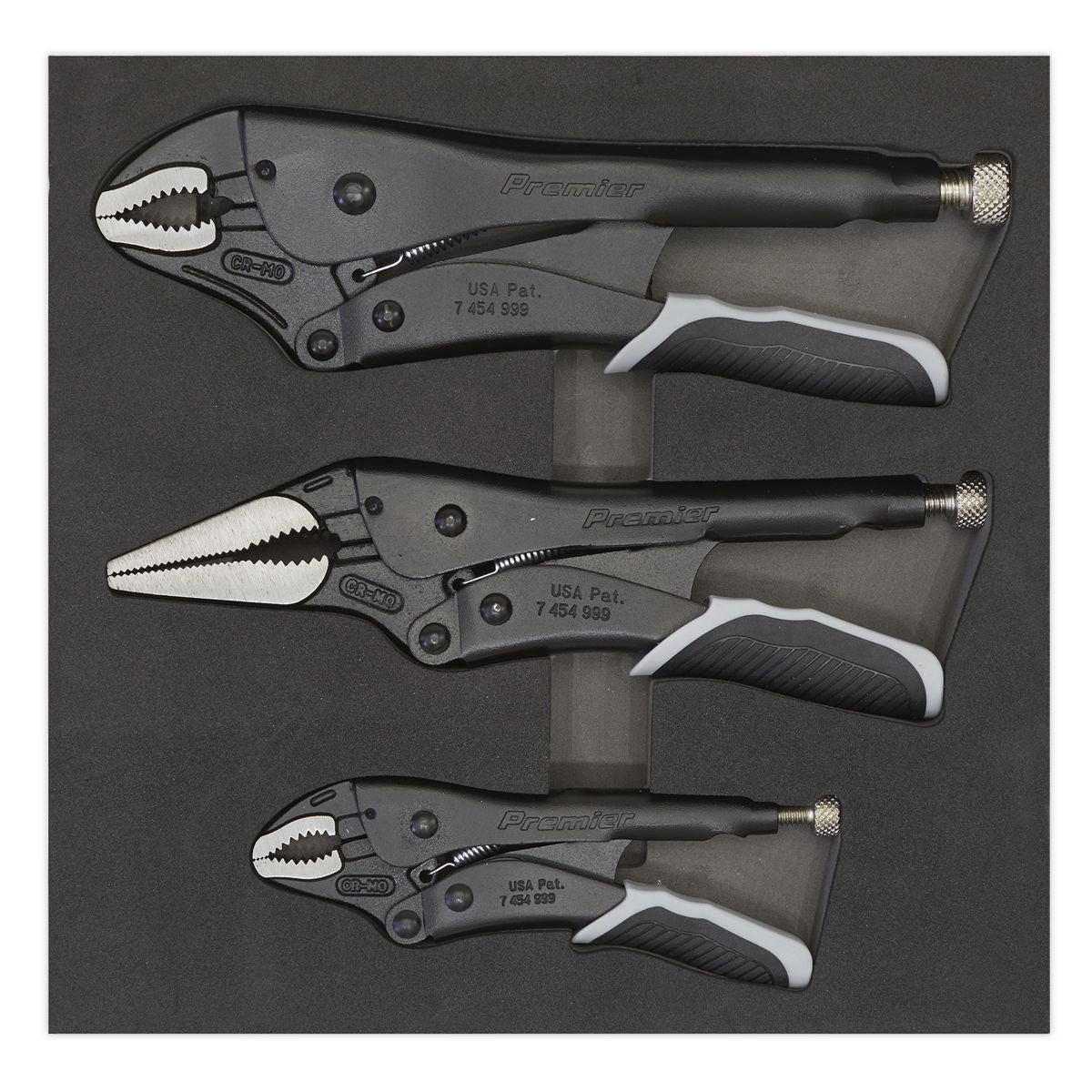 Sealey Premier Black Quick Release Locking Pliers Set 3pc - Image 5