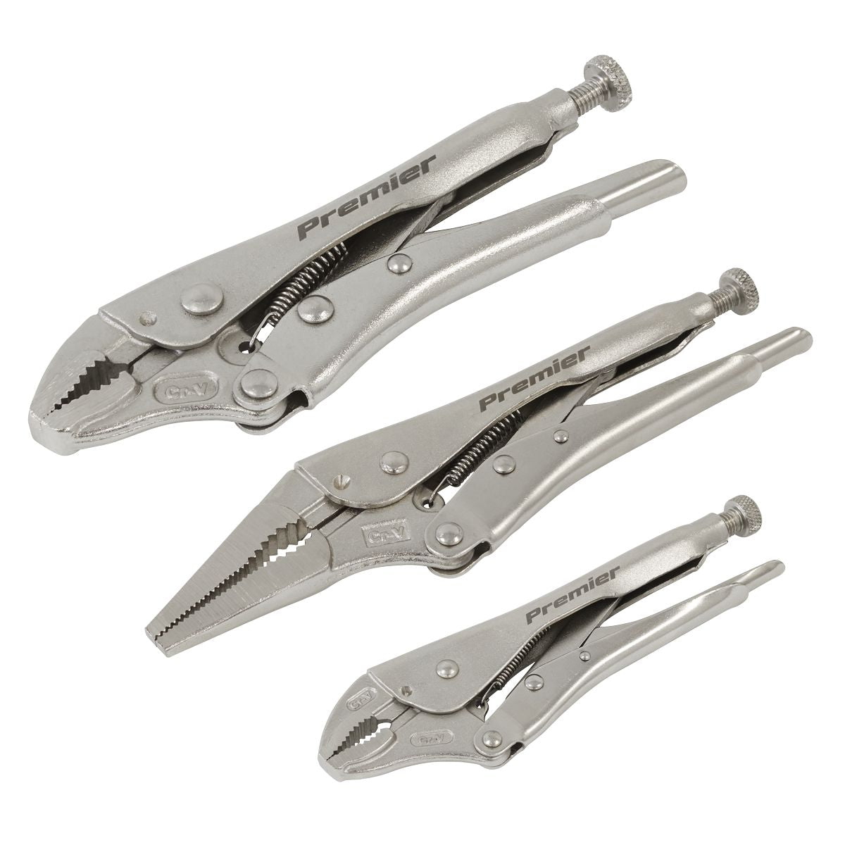 Sealey Premier Locking Pliers Set 3pc - Image 1