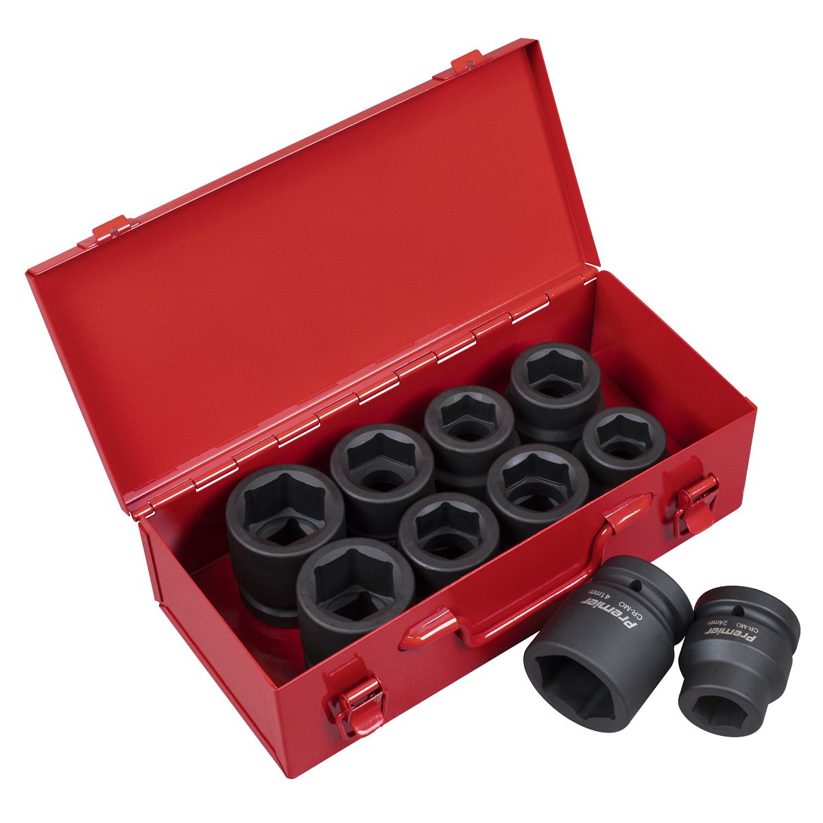 Sealey Premier Metric/Imperial Impact Socket Set 1"Sq Drive 10pc - Image 1