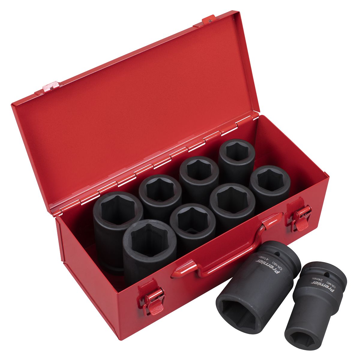 Sealey Premier Metric/Imperial Deep Impact Socket Set 1"Sq Drive 10pc - Image 1