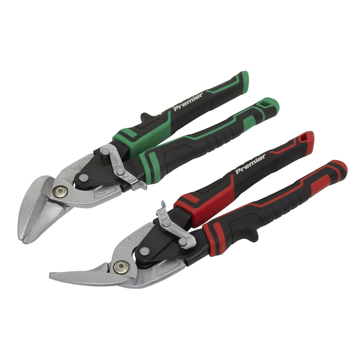 Sealey Premier High Leverage Offset Aviation Tin Snip Set 2pc - Image 1