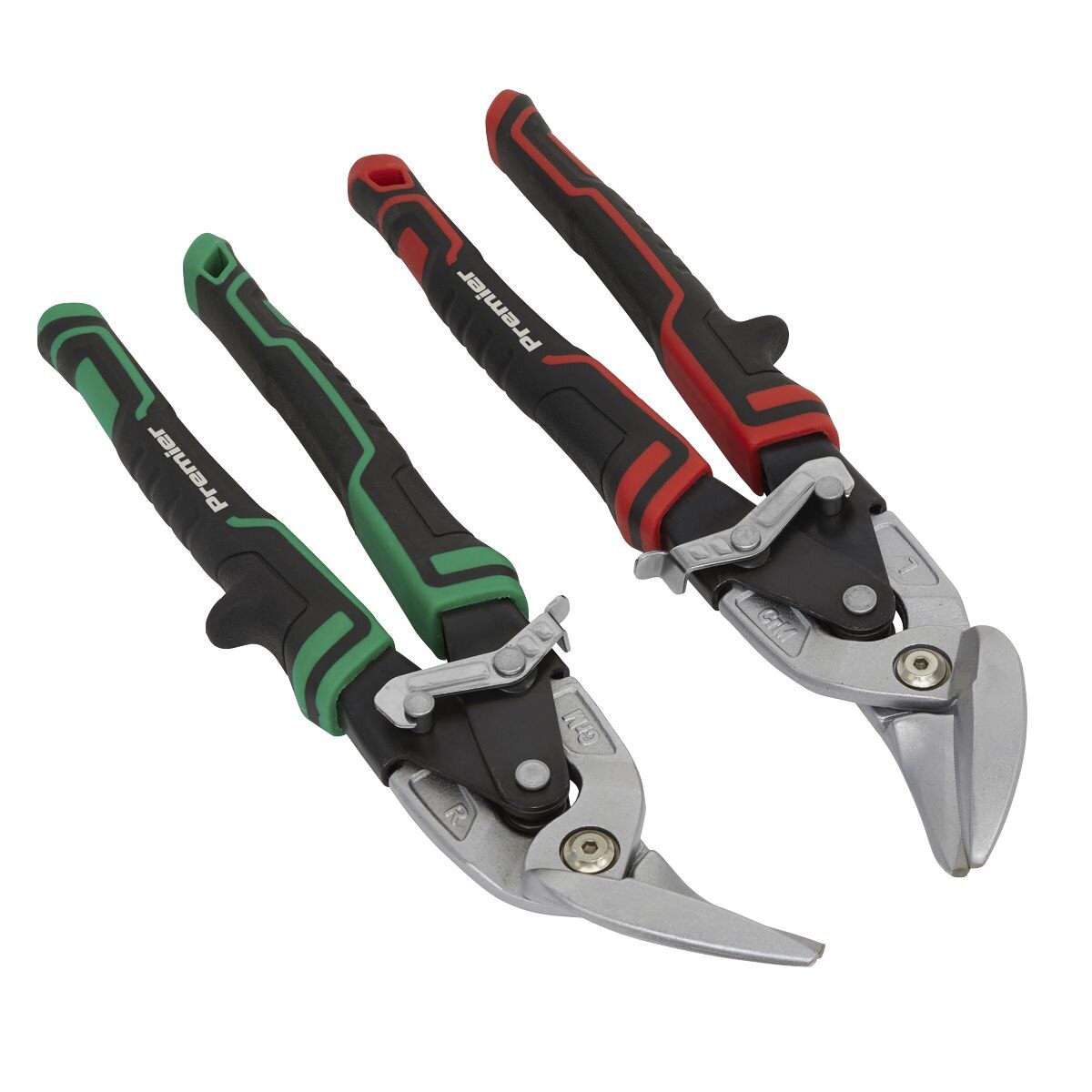 Sealey Premier High Leverage Offset Aviation Tin Snip Set 2pc - Image 2